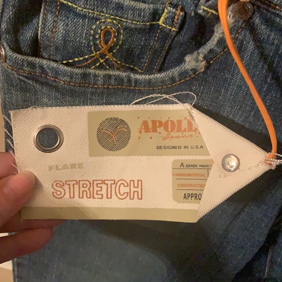 APOLLO JEANS Flare Stretch distressed 3/4 - Picture 5 of 10